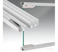 Rail Coulissant, Kit Rail Porte Coulissante Exterieure, Roulettes Silencieuses, Compatible avec les Panneaux de Verre et de Bois, Installation Sans Clous(100cm/39in)