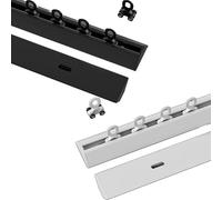 Rail coulissant réglable noir silencieux en aluminium de 1 m à 4 m avec rouleau pour lits superposés BayHome Decor (260 cm)