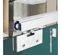 Rail Coulissant sans Cadre pour Porte de Douche en Verre avec Fermeture en Douceur, kit de quincaillerie pour Porte de Douche de Style Grange, Rail intérieur pour Porte coulissante