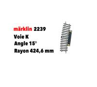 Rail courbe 15° pour la commutation Voie K - MARKLIN 2239 - HO 1/87