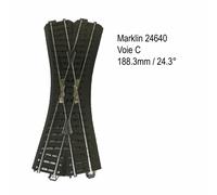 Rail croisement 188.3mm 24.3 degrés voie C-HO-1/87-MARKLIN 24640