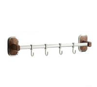 Rail Cuisine Acier Inoxydable 40cm Finition Noyer(A 30cm-4)