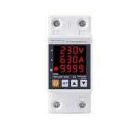 Rail d'affichage 63A 230V 3 en 1, relais de protection contre les surtensions et sous-tensions réglables, surintensités, compteur d'énergie kilowattheures