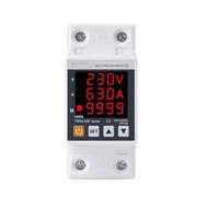 Rail d'affichage 63A 230V 3 en 1, relais de protection contre les surtensions et sous-tensions réglables, surintensités, compteur d'énergie kilowattheures