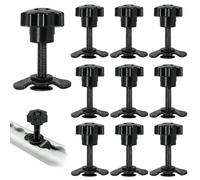 Rail D'arrimage D'extrémité,10 Pièces M8*60MM Raccords A Vis pour Rail D'aviation,Rail D'arrimage Single,Raccord A Visser Rail Airlin pour Fixation des Charges sur Les Rail Aero Et Caravanes(Noir)