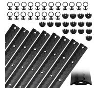 Rail d'arrimage en aluminium - 8 x 1 m - Forme semi-circulaire - Rail d'arrimage anodisé avec 20 œillets d'arrimage et 16 embouts, grande stabilité et durabilité, pour remorque, camion, camping-car