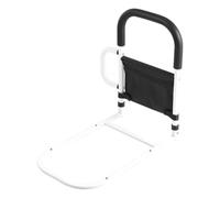 Rail d'assistance au lit avec barres d'appui et poche de rangement | Rail de sécurité de lit robuste, double barre d'appui, poche de rangement for aider les personnes âgées à se lever