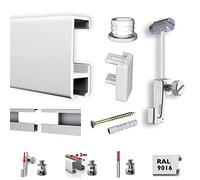 Rail de 3 m, avec patins tableaux blancs, suspension pour photos avec accessoires