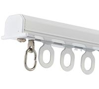 Rail de baie vitrée invisible ultra étroit monté au plafond avec rouleaux - Système de rail à rideaux intégré pour salon, chambre à coucher, salle de bain et cloisons - Installation facile avec vis