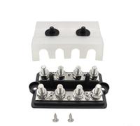 Rail de collecte à double rangée M8 à 4 voies pour M10, 250 A-300 A 48 V bloc de bornes en alliage de zinc et ABS, connecteur de batterie pour camping-car, bateau, installation électrique, noir (M8)