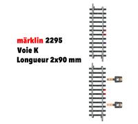 Rail de contact, voie K, longueur 2 x 90 mm - MARKLIN 2295 - HO 1/87