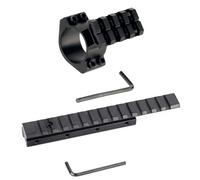 Rail de Conversion FOCUHUNTER 11 mm Queue d'aronde vers Picatinny 21 mm (Hauteur de rehausse : 13,5 mm) + Anneaux de Lunette 25,4 mm avec Rail Picatinny 21 mm