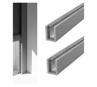 Rail de fenêtre, bloqueurs lumière occultants en U avec Joint, d'espacement personnalisés, Rails Rail latéral for Stores, Chambre à Coucher, Sommeil(Grey,146cm (57in/4.8ft))