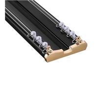 Rail de fixation au plafond double rail réglable robuste de 2,5 m - Aluminium noir pour séparateur de pièce, idéal pour le salon, la salle de bain, la chambre à coucher, s'étend de 1 à 5 m