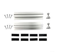 Rail de fixation pour modules solaires en aluminium avec pinces centrales et latérales pour différentes épaisseurs de panneau solaire (2 rails + 2 pinces centrales (pour 40 mm)