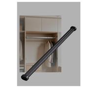 Rail de garde-robe à bande caoutchoutée，Tringle à vêtements extensible et peu encombrante pour manteaux，Organisateur de placard，Penderie murale(Black,68 cm)