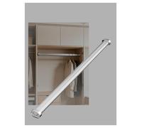 Rail de garde-robe à bande caoutchoutée，Tringle à vêtements extensible et peu encombrante pour manteaux，Organisateur de placard，Penderie murale(Silver,66 cm)