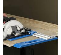 Rail de guidage fixe en alliage d'aluminium pour scie circulaire - Gabarit de fente réglable de 0 à 65 cm avec double échelle, fente de coupe résistante à l'usure, Sm
