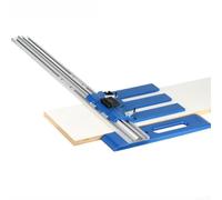 Rail de guidage fixe en alliage d'aluminium pour scie circulaire - Guide de fente réglable de 0 à 65 cm avec règle à double échelle, fente de coupe résistante à l'usure, lisse S