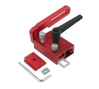 Rail de guidage for onglet, rail en T en aluminium type 75, gabarit de rail de guidage for onglet à rainure en T, rail en T for table de travail du bois, fixation de clôture(Red stopper)