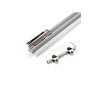 Rail de guidage for porte coulissante en verre de 5 mm, 1 pièce, double canal, en alliage d'aluminium, avec roulements en acier inoxydable for un fonctionnement fluide.(100cm)