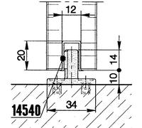 Rail de guidage Hawa Junior 40/80/120, 1300 mm, plastique noir - 1