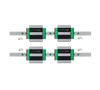 Rail de guidage linéaire 2 pièces 25 mm HGR25 1200 mm à 2500 mm avec 4 chariots coulissants HGH25CA ou HGW25CC for graveur CNC(HGW25CC,1800)