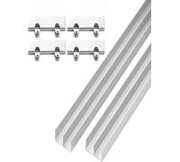 Rail de guidage pour porte coulissante en verre épais de 5 mm avec système de rouleau en alliage d'aluminium (80 cm) pour une installation facile et un design élégant