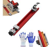Rail De Guidage Réglable pour Scie Circulaire - Base en Aluminium De Précision avec Pince Innovante pour des Coupes De Bois Précises - Outil De Positionnement pour Scie 360mm with Gloves