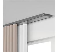 Rail de montage de plafond double rail en aluminium 1,4 m - Connecteur gris pour camping-car, maison, salon, chambre à coucher et hôpital - Durable, polyvalent, solution peu encombrante
