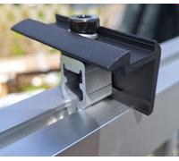 Rail de montage pour panneau solaire en aluminium, 40 x 40 mm, profilé de fixation photovoltaïque (4 pinces d'extrémité)