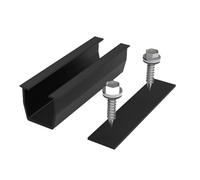 Rail de montage solaire de 20 cm, support de module PV en alliage d'aluminium noir Al6005-T5 pour une utilisation par tous les temps, pour la plupart des panneaux encadrés, installation facile pour