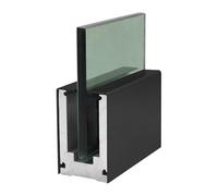 Rail de montage universel pour panneau de 10 à 15 mm - Support en aluminium pour verre, PVC, balustrades en bois, intérieur et extérieur, noir, 200 cm - Solution polyvalente