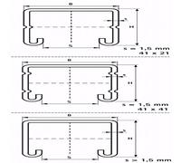 Rail de montage WALRAVEN BIS RapidStrut - 41 x 21/2.0 mm - Barre de 2 mètres - 6505222