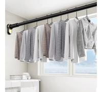 Rail de penderie, Tubes de garde-robe rétractables for suspendre des vêtements/rideaux, tiges de tension robustes/organisateur de placard, rallonge de tringle de placard sans perçage(Black,0.7~1.2m/2.