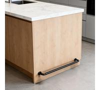 Rail De Pied De Barre D'îlot Pour Cuisine, Kit Complet De Garde-pieds En Tube Métallique, Rails De Support Mural Sous Le Comptoir(Black,L 120cm/3.9ft)