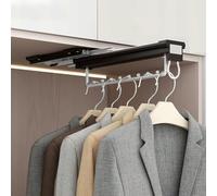 Rail de placard télescopique Rail de vêtements extensible Rack en aluminium Matériau en alliage en aluminium Soutient jusqu'à 30 kg Sortir des vêtements de vêtements Rail avec installation par