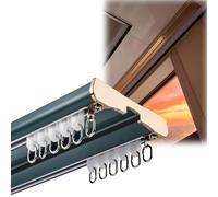 Rail de Plafond Aluminium Double RangéE 0.5 1.3 2.1 3.7 4.6 m, Robuste et Silencieux avec Roulettes Anti-Bruit, SéParateur de PièCe pour HôPital Salon Chambre FenêTres(Vert foncé,60CM)