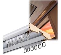 Rail de Plafond Aluminium Double RangéE 0.5 1.3 2.1 3.7 4.6 m, Robuste et Silencieux avec Roulettes Anti-Bruit, SéParateur de PièCe pour HôPital Salon Chambre FenêTres(Blanc,80CM)