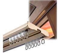 Rail de Plafond Aluminium Double RangéE 0.5 1.3 2.1 3.7 4.6 m, Robuste et Silencieux avec Roulettes Anti-Bruit, SéParateur de PièCe pour HôPital Salon Chambre FenêTres(Or,290CM)
