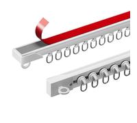 Rail de plafond autocollant sans perçage Fixation murale pour salon, chambre à coucher, hôpital Installation facile Blanc 4 m (4 x 1 m)