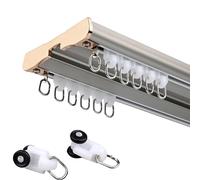 Rail de Plafond Coulissant Silencieux et Robuste - Installation au Plafond à Double Rail, de 0,5 m à 6 m, Gris - Convient aux Salons, Chambres et salles de Bains - 4. Conception Plus Longue