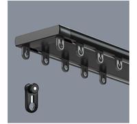 Rail De Plafond Double, Rails Silencieux Et Résistants, 1 1.6 2 2.4 3 3.6 4 4.5 5 8 m Tringle À Rideaux Aluminium, Séparation De Pièce Pour Salon, Chambre À Coucher Ou Hôpital(Noir,5.3m)