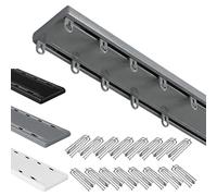 Rail de plafond en aluminium double rail de 50600 cm, idéal pour les séparateurs de pièce dans les bureaux et les hôpitaux, accessoires inclus (gris, 560 cm)