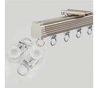 Rail De Plafond en Aluminium pour Rideaux Kit De Rail De Rideau Coulissant Muet Rideau Rail pour Le Salon Chambre À Coucher Plafond Suspendu Tringle À Rideau De Séparation(Champagne,190cm)