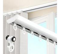 Rail de Plafond en Aluminium pour Rideaux Rail de Rideau Ultra-Fin Pour Fenêtre À Ouverture Vers L'Intérieur Rail de Rideau Caché Rail de Rideau Coulissant pour Maison Bureau(440cm(14.4ft))