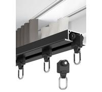 Rail de plafond encastré ultra fin avec double roue, idéal pour une ouverture de fenêtre sans couture, 2,2 m 7,6 m, noir