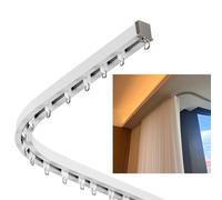 Rail de plafond flexible et pliable - Rail simple caché en alliage d'aluminium pour séparateur de pièce Longueur réglable de 1 m à 5 m (2,7 m) - Parfait pour les coins et l'optimisation de l'espace