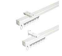 Rail de plafond flexible réglable pour douche - 190 cm - Blanc carbonisé - Parfait pour la maison et le bureau