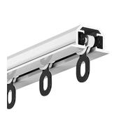 Rail de plafond for rideaux Rail de Rideau Invisible Encastré Système de Tringle à Rideau Droit Tringle à rideaux for séparation de pièces for salon chambre à coucher douche(White,5.5m(18ft))